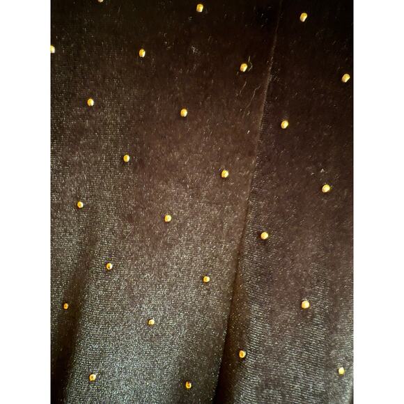 ASOS black velveteen dress gold dot detail women’s XL NWT 12 - Picture 4 of 12